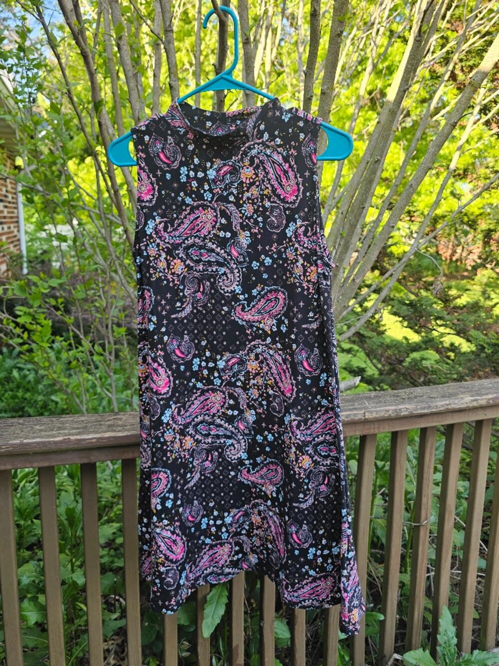 Mudd Faux Turtleneck A Line Paisley Dress Size L
